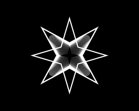 Eight Point Star, Elegant Vector Logo Design, Beauty Decorative Logo Template Illustrazione stock