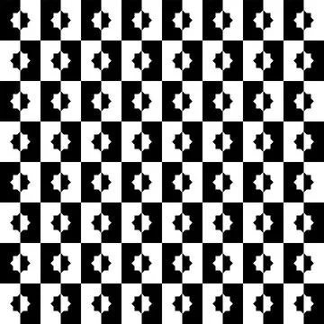 Eight Point Star Shape in Contrast Color, Black White Stockillustratie