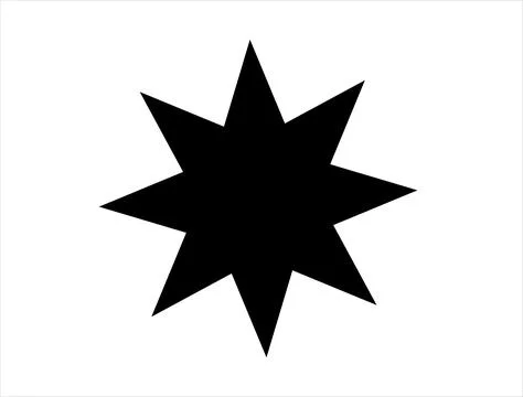 Eight point star silhouette vector art Stock Illustration