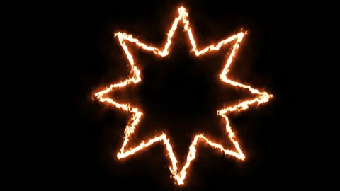 Eight-Pointed Fire Star Stock Footage