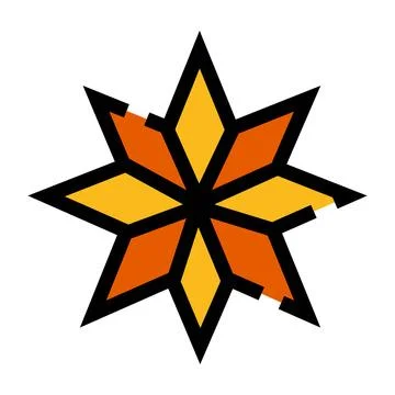 Eight pointed geometric star symbol icon abstract design 스톡 일러스트