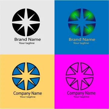 Eight-Pointed Star in Circle Stock Illustration