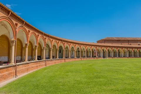 Eight-pointed star decorating the courtyard of Saint Christopher church in Stock Photos