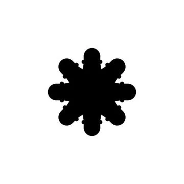 Eight pointed star icon. Simple style support service contact phone poster .. Stock Illustration