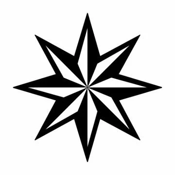 Eight pointed star Stock Illustration
