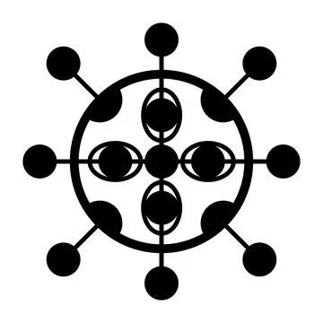 Eight-pointed star shaped crop circle pattern Stock Illustration