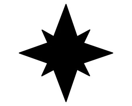 Eight-pointed star silhouette - vector silhouette image for logo, pictogram Stock Illustration