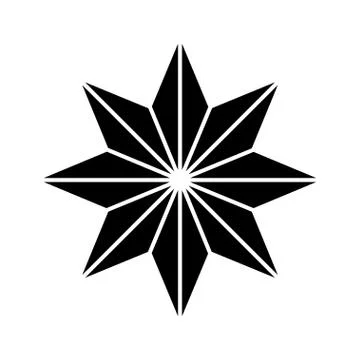 Eight pointed star simple thin line icon. Stock Illustration