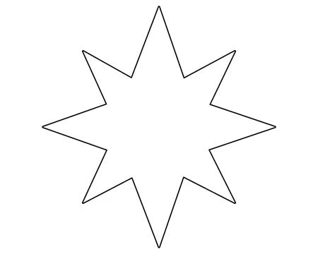 Eight-pointed star sketch - vector linear image for logo, pictogram or coloring. Illustrazione stock
