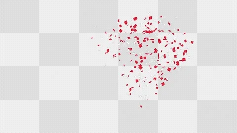 Eight Red and White Confetti Bursts from Multiple Directions Stock Footage 337755059
