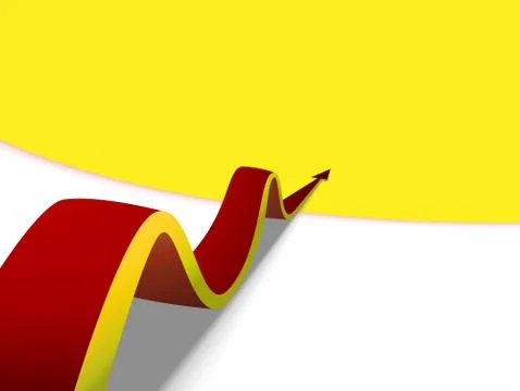 Eight red arrows going up on colored background Stock Illustration