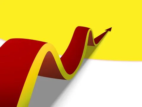 Eight red arrows going up on colored background Stock Illustration
