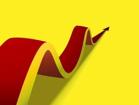 Eight red arrows going up on colored background Stock Illustration