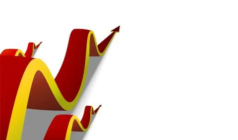 Eight red arrows going up on white background Stock Illustration