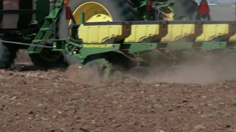 Eight row cotton planter at work Stock Footage 49923743