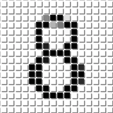 Eight. Simple geometric pattern of black squares in number eight Illustrazione stock