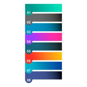 Eight step infographic vertical diagram, business information design, chart v Illustrazione stock