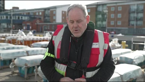 Eight tonnes of fireworks loaded into three barges ahead of New Year's Eve Lond Stock Footage 296603392