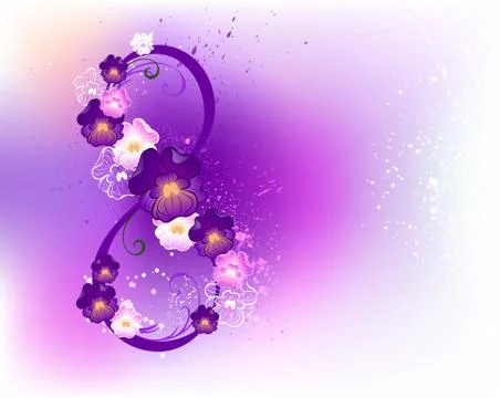 Eight of violets Stock Illustration
