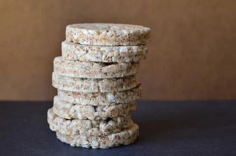 Eight white bread on the black table Stock-Fotos