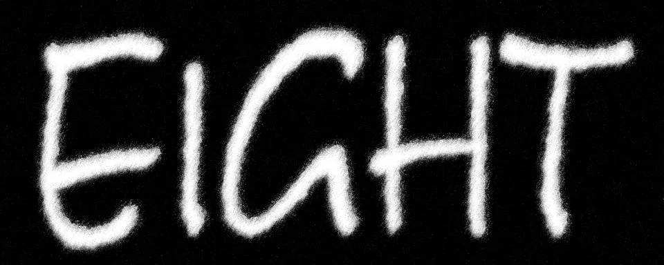 "EIGHT" written with chalk Stock Illustration