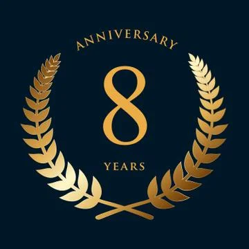 Eight years of anniversary. Isolated vector illustration Stock Illustration