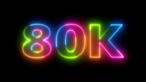 Eight zero k sales figure neon display Stock Illustration