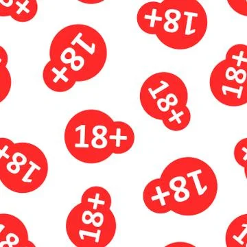 Eighteen plus icon in flat style. 18+ vector illustration on white isolated b 스톡 일러스트