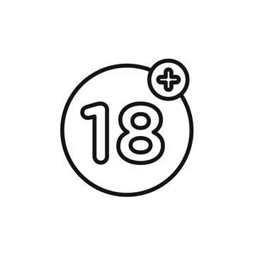 Eighteen plus icon vector set collection for web Stock Illustration