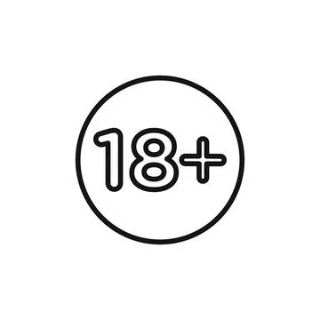 Eighteen plus logo sign vector outline Stockillustratie
