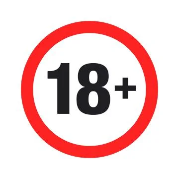 "eighteen plus" round sign. Vector Illustration Stock Illustration