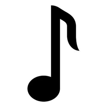 Eighth note icon black color vector illustration flat style image Stock Illustration
