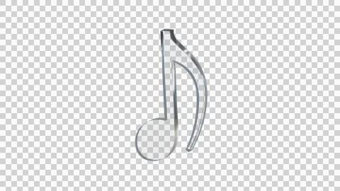 Eighth note quaver made of clear reflective glass Stock Illustration