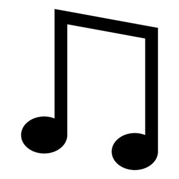 Eighth notes icon black color vector illustration flat style image Stock Illustration