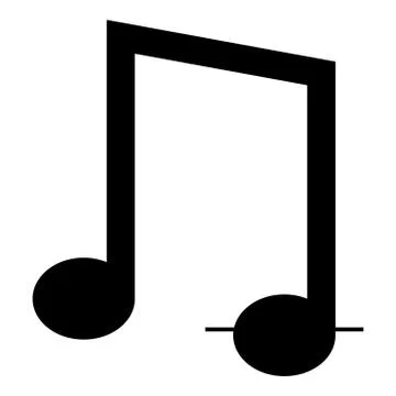 Eighth notes icon black color vector illustration flat style image Stock Illustration