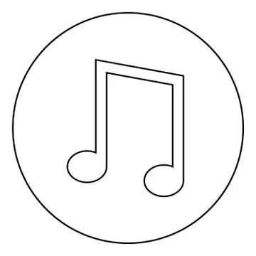 Eighth notes icon in circle round outline black color vector illustration fla Illustrazione stock