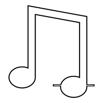 Eighth notes icon outline black color vector illustration flat style image Stock Illustration