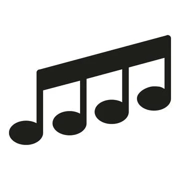 Eighth notes musical symbol representing sound melody Stock Illustration