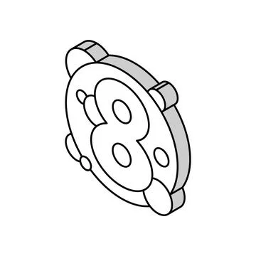 Eighth number isometric icon vector illustration Stock Illustration