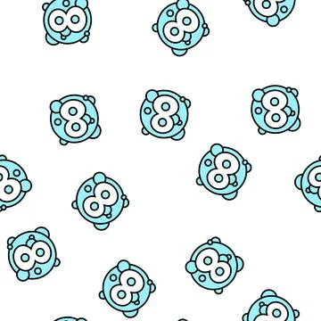Eighth number vector seamless pattern Stock Illustration