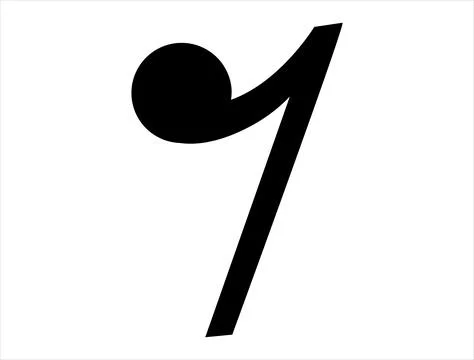 Eighth rest note silhouette vector art Stock Illustration