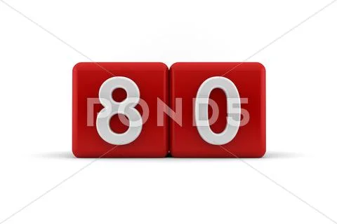 Eighty on birthday cubes Stock Illustration