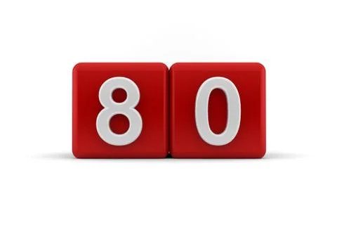 Eighty on birthday cubes Stock Illustration