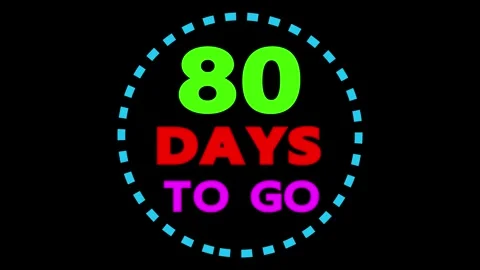 Eighty days to go animated text motion 库存影片 330441715