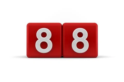 Eighty-eight on birthday cubes Stock Illustration