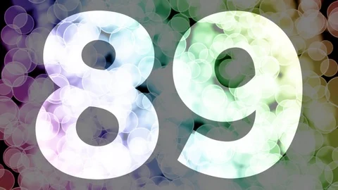 Eighty eight to eighty nine years birthday fade in/out animation with bokeh Stock Footage 108536458