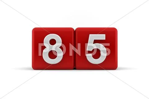 Eighty-five on birthday cubes Stock Illustration