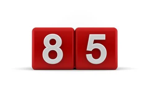 Eighty-five on birthday cubes Stock Illustration