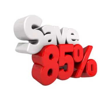 Eighty-five percent price reduction and save Stock Illustration