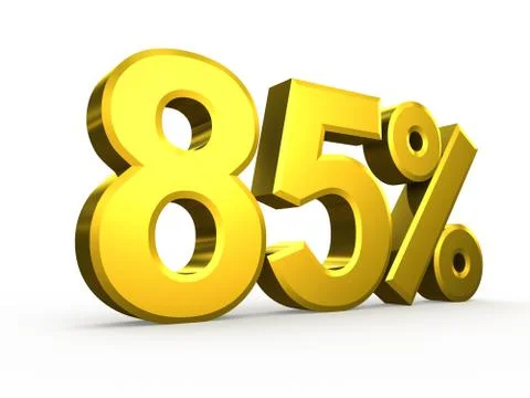 Eighty five percent symbol on white background イラスト素材